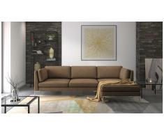 JUSTyou Siri Canapé d'angle Marron Tissu structuré