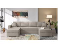 JUSTyou Savio Canape panoramique Beige Tissu structure