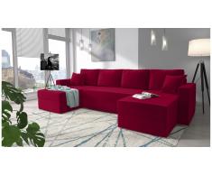 JUSTyou Rubicon Canape panoramique Rouge Velours