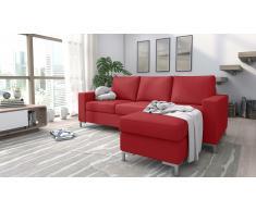 JUSTyou Eli Canapé d'angle Rouge Cuir synthétique