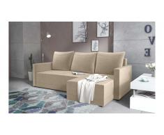 JUSTyou Tanita Canape d'angle Beige Velours
