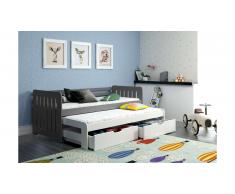 JUSTyou Briko Lit fonctionnel Gris 90x188 cm