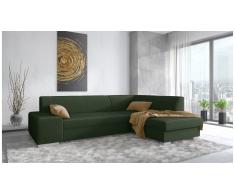 JUSTyou Panaro Canapé d'angle Vert Tissu structure