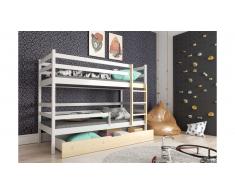 JUSTyou Nodi Lit superposé Blanc Pin 80x185 cm