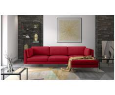 JUSTyou Siri Canapé d'angle Rouge Velours