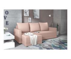 JUSTyou Tanita Canape d'angle Rose Tissu structure