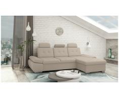 JUSTyou Carlota Canapé d'angle Marron Tissu structuré