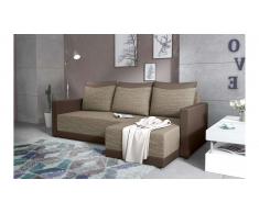 JUSTyou Tanita Canape d'angle Marron Cuir synthetique