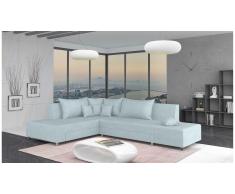 JUSTyou Livia Canapé d'angle Bleu Velours