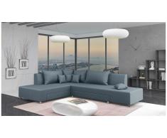 JUSTyou Livia Canapé d'angle Bleu Velours