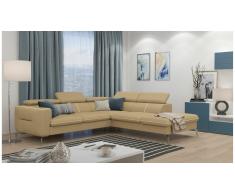 JUSTyou Diogo Canapé d'angle Latte Tissu structuré