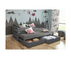 JUSTyou Olaf Lit fonctionnel Anthracite 90x188 cm