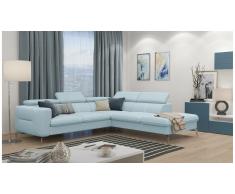 JUSTyou Diogo Canapé d'angle Bleu Velours