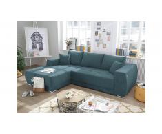 JUSTyou Ohio Canapé d'angle Bleu
