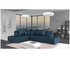 JUSTyou Livia Canapé d'angle Bleu Cuir synthétique