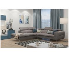 JUSTyou Diogo Canapé d'angle Marron Velours