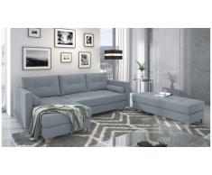 JUSTyou Kaito Canape d'angle Bleu Tissu structure