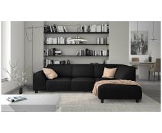 JUSTyou Einar Canapé d'angle Noir Tissu structuré