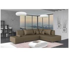 JUSTyou Livia Canapé d'angle Marron Cuir synthétique