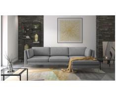 JUSTyou Siri Canapé d'angle Gris Tissu structuré