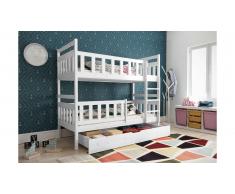 JUSTyou Tobi Lit superposé Blanc 80x160 cm