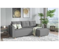 JUSTyou Livenza Canapé d'angle Gris Tissu structure