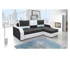JUSTyou Aris Canapé d'angle Blanc Noir Angle droit