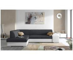 JUSTyou Piave Canapé d'angle Noir Cuir synthetique