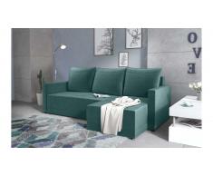 JUSTyou Tanita Canape d'angle Turquoise Velours