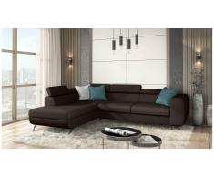 JUSTyou Corina Canapé d'angle Marron Tissu structuré