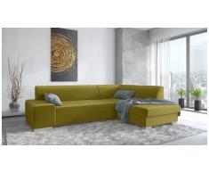 JUSTyou Panaro Canapé d'angle Jaune Velours