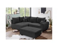 JUSTyou Des Moines Canapé d'angle Noir