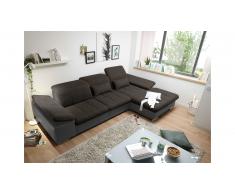 JUSTyou Maryland Canapé d'angle Gris Marron