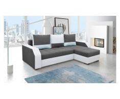 JUSTyou Aris Canapé d'angle Blanc Gris Angle droit