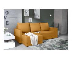 JUSTyou Tanita Canape d'angle Jaune Tissu structure