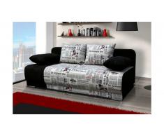 JUSTyou Roma Canapé lit sofa 90x200x95 Noir Londres