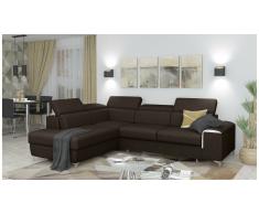 JUSTyou Caio Canapé d'angle Marron Velours