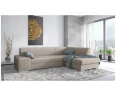 JUSTyou Panaro Canapé d'angle Beige Tissu structure