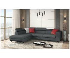 JUSTyou Corina Canapé d'angle Gris Velours