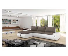 JUSTyou FADO MINI Canapé d'angle Blanc Brun