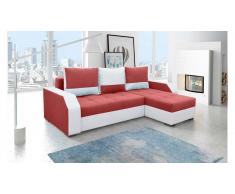 JUSTyou Aris Canapé d'angle Blanc Rouge Angle droit