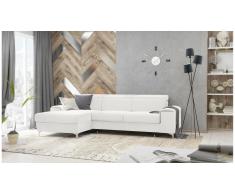 JUSTyou Lino Canapé d'angle Blanc Velours