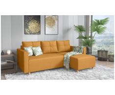 JUSTyou Livenza Canapé d'angle Jaune Tissu structure