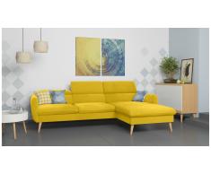 JUSTyou Nuno Canapé d'angle Jaune Velours