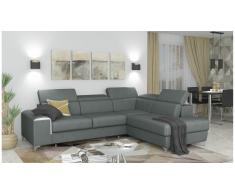 JUSTyou Caio Canapé d'angle Gris Cuir synthétique