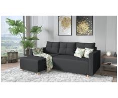 JUSTyou Livenza Canapé d'angle Anthracite Cuir synthetique