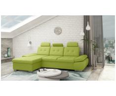 JUSTyou Carlota Canapé d'angle Vert Cuir synthétique