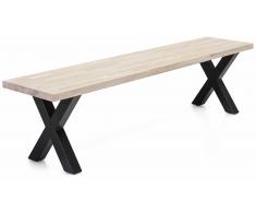 JUSTyou Omel Banc salle a manger Chene 200x38 Noir mat