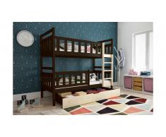 JUSTyou Tobi Lit superposé Chocolat Pin 80x160 cm