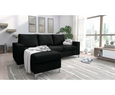 JUSTyou Eli Canapé d'angle Noir Velours